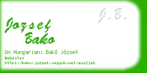 jozsef bako business card