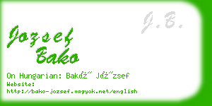 jozsef bako business card